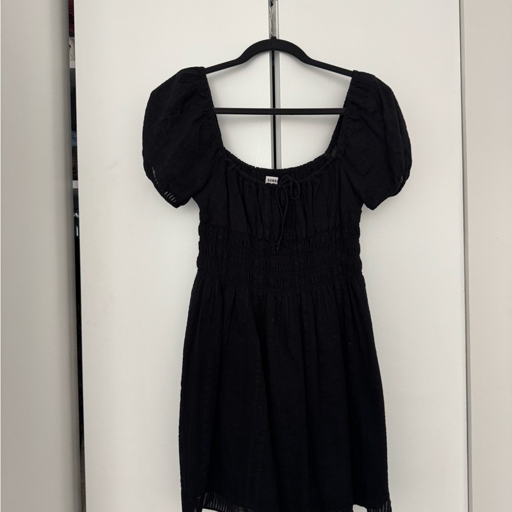 Sunday Best Black Puff Sleeve Dress